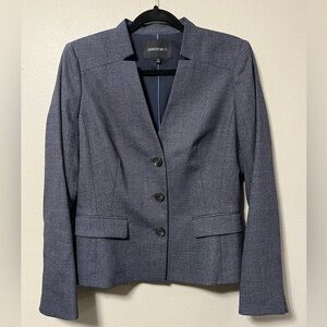 LAFAYETTE 148 Womens Blazer Jacket Blue Single Breasted Wool Silk Career 6